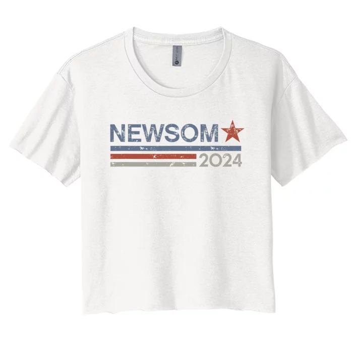 Gavin Newsom 2024 Election For President Women's Crop Top Tee