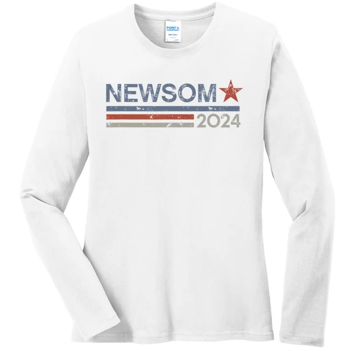 Gavin Newsom 2024 Election For President Ladies Long Sleeve Shirt