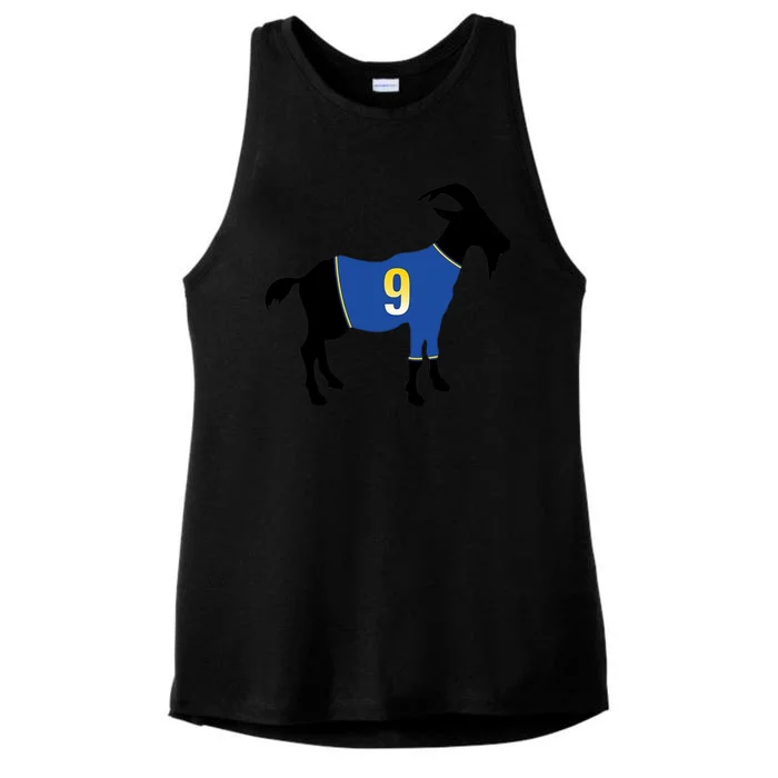 Goat Number 9 Football Ladies Tri-Blend Wicking Tank