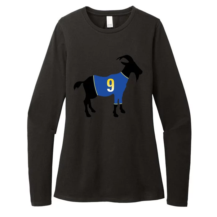 Goat Number 9 Football Womens CVC Long Sleeve Shirt