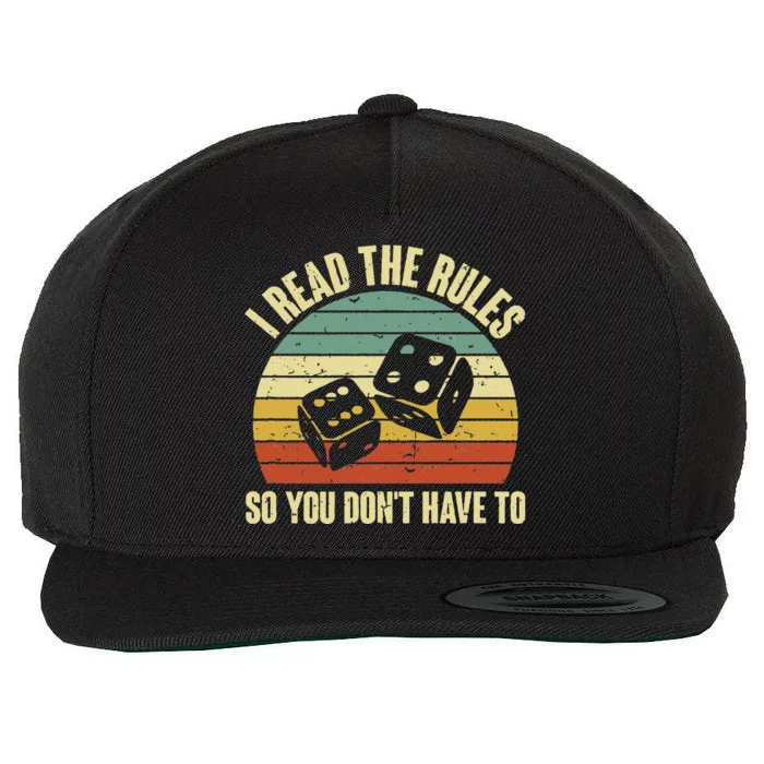 Game Night Adults Funny Board Games I Read The Rules Wool Snapback Cap