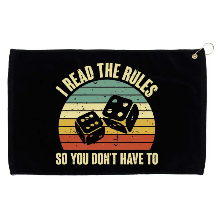 Game Night Adults Funny Board Games I Read The Rules Grommeted Golf Towel