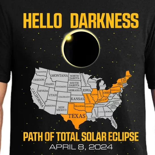 Great North American Path Of Total Solar Eclipse In April 08 Pajama Set