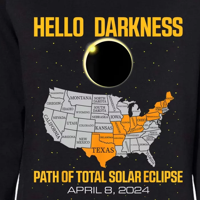 Great North American Path Of Total Solar Eclipse In April 08 Womens California Wash Sweatshirt