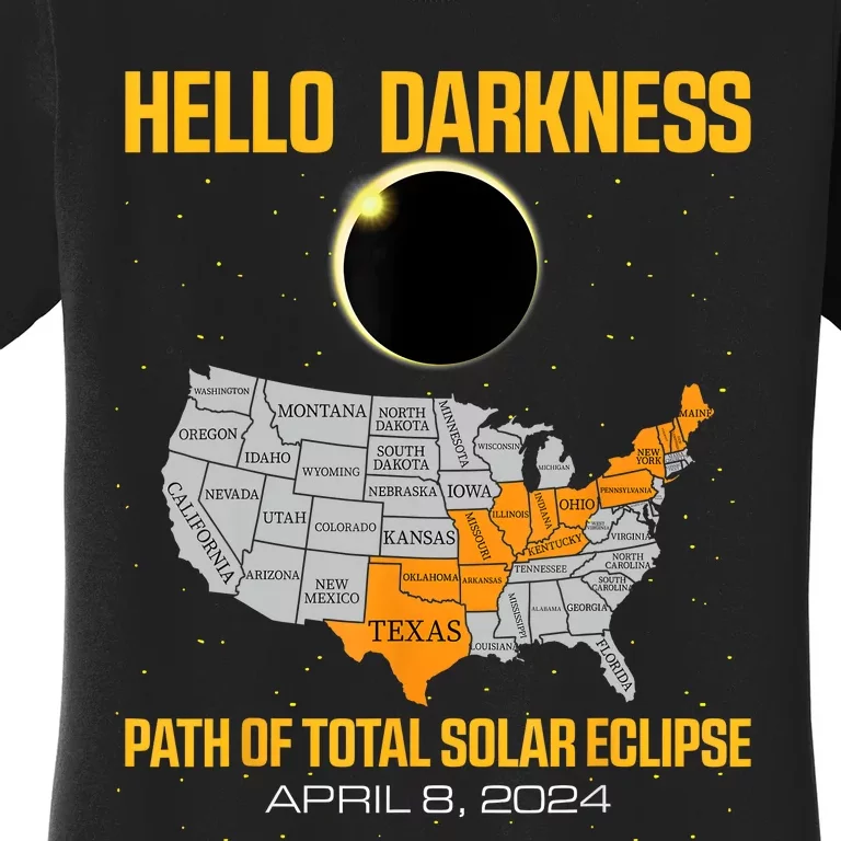 Great North American Path Of Total Solar Eclipse In April 08 Women's T-Shirt