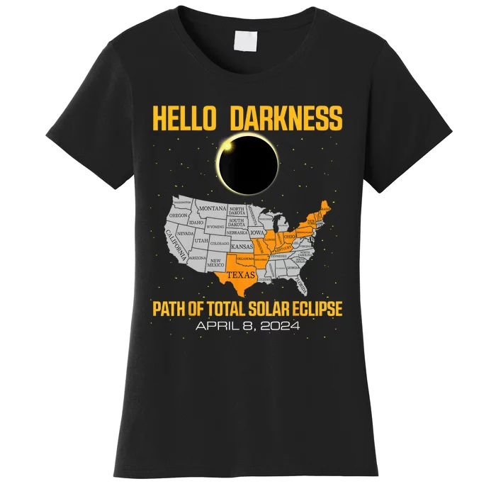 Great North American Path Of Total Solar Eclipse In April 08 Women's T-Shirt