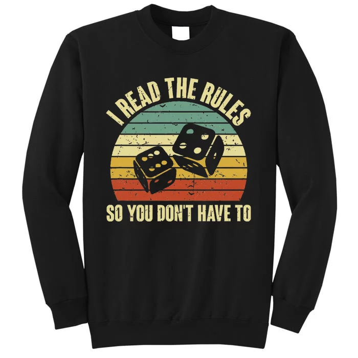 Game Night Adults Funny Board Games I Read The Rules Tall Sweatshirt