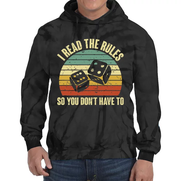 Game Night Adults Funny Board Games I Read The Rules Tie Dye Hoodie