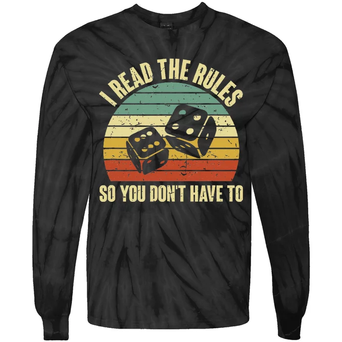 Game Night Adults Funny Board Games I Read The Rules Tie-Dye Long Sleeve Shirt