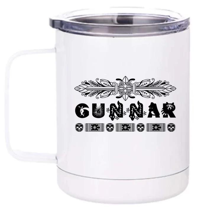 Gunnar Name Animals African Style Personalized Funny Gift Front & Back 12oz Stainless Steel Tumbler Cup