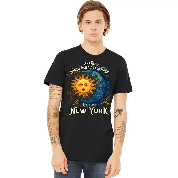 Great North American Eclipse Total Solar Eclipse Earth Moon Sun Cosmic Alignment Premium T-Shirt