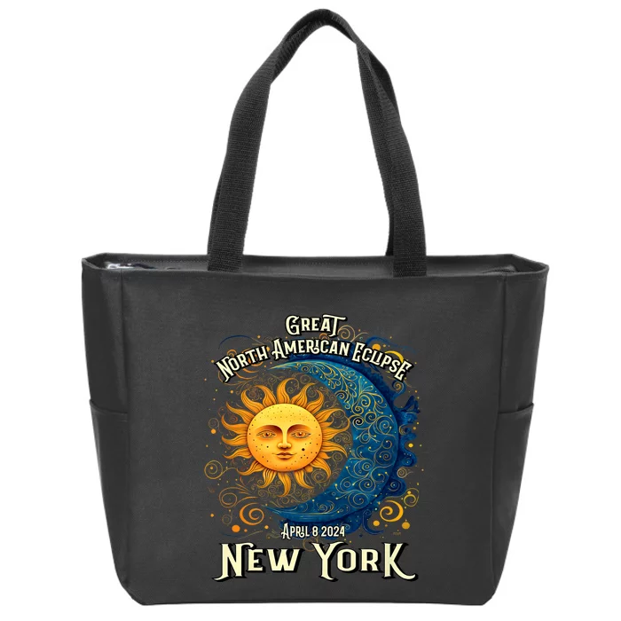 Great North American Eclipse Total Solar Eclipse Earth Moon Sun Cosmic Alignment Zip Tote Bag