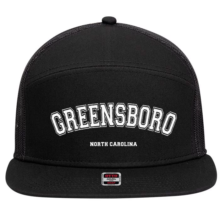 Greensboro North Carolina 7 Panel Mesh Trucker Snapback Hat