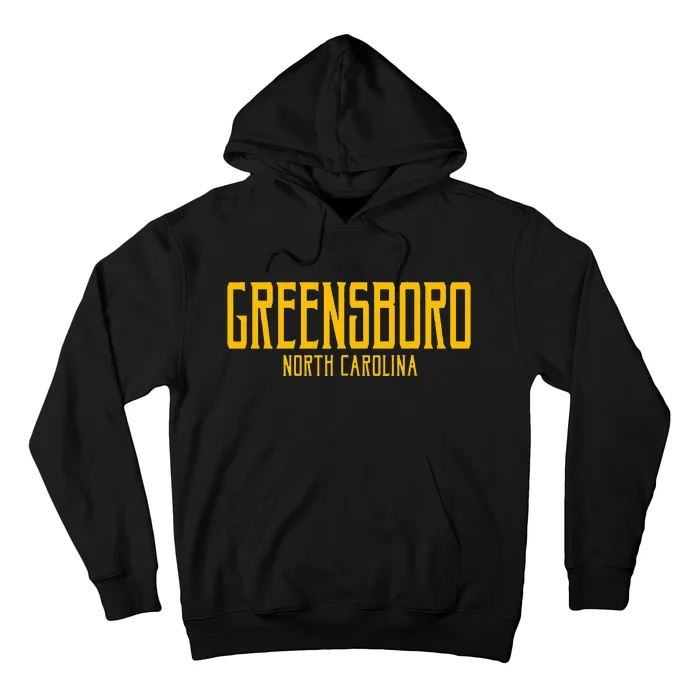 Greensboro North Carolina Text Amber Hoodie