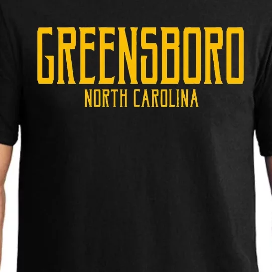 Greensboro North Carolina Text Amber Pajama Set