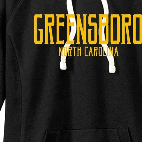 Greensboro North Carolina Text Amber Women's Fleece Hoodie