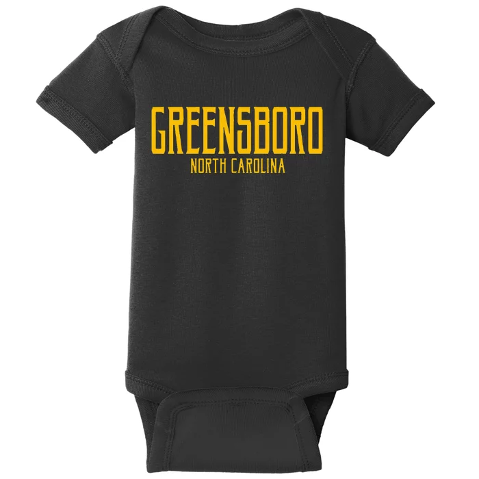 Greensboro North Carolina Text Amber Baby Bodysuit