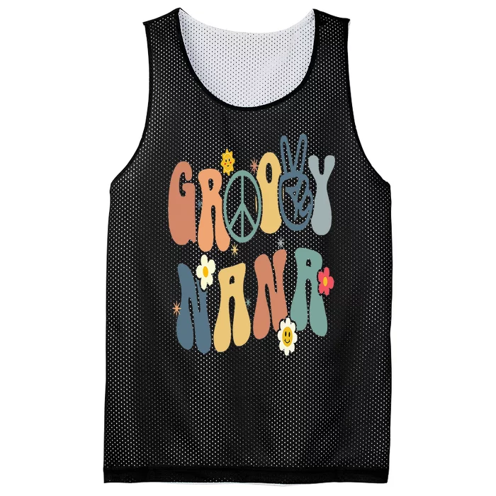 Groovy Nana Christmas Birthday Vintage Family Matching Mesh Reversible Basketball Jersey Tank