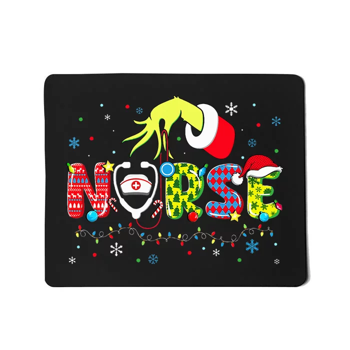 Groovy Nurse Christmas Xmas Santa Rn Cna Icu Scurb Mousepad