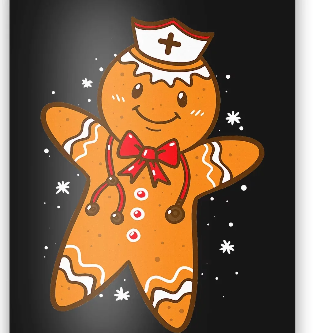 Gingerbread Nurse Christmas Cookies Baking Nursing Poster