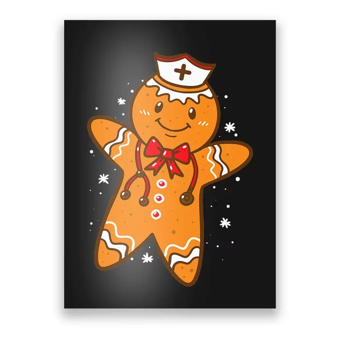 Gingerbread Nurse Christmas Cookies Baking Nursing Poster