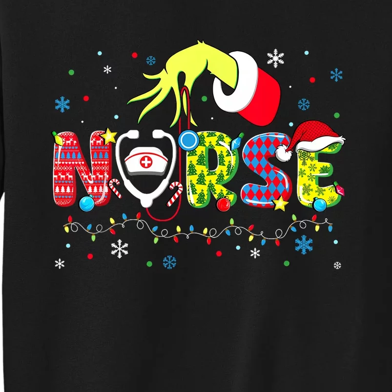 Groovy Nurse Christmas Xmas Santa Rn Cna Icu Scurb Sweatshirt