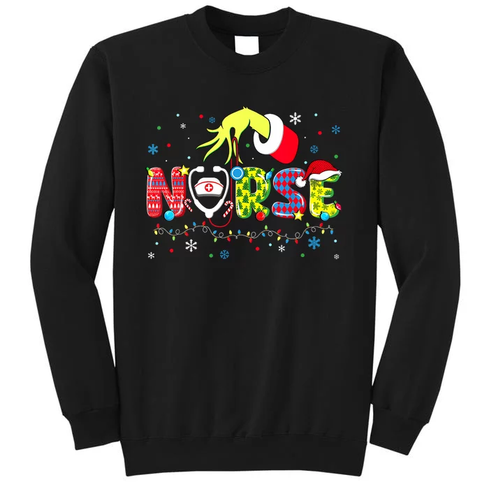 Groovy Nurse Christmas Xmas Santa Rn Cna Icu Scurb Sweatshirt