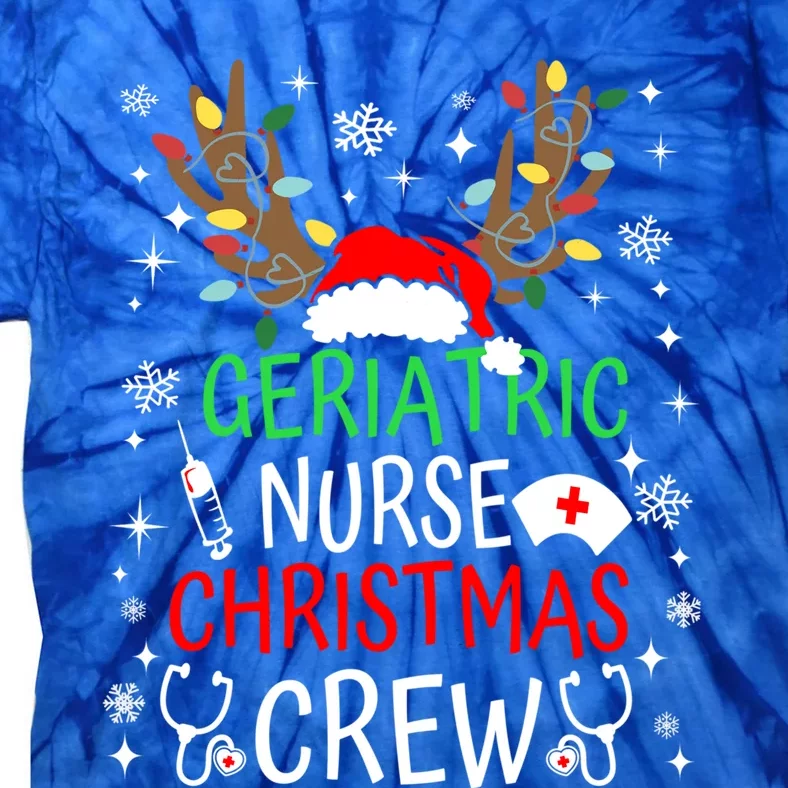 Geriatric Nurse Crew Reindeer Christmas Nursing Squad Group Gift Tie-Dye T-Shirt