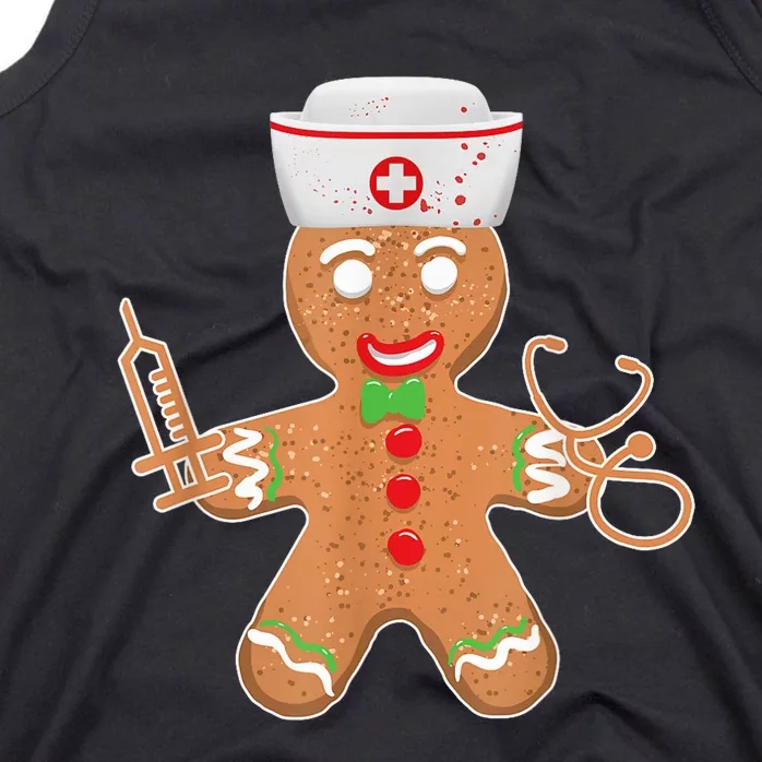 Gingerbread Nurse Christmas Cookie Costume Baking Team Tank Top