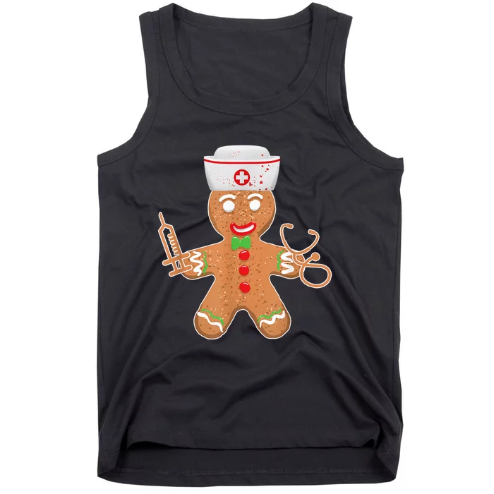 Gingerbread Nurse Christmas Cookie Costume Baking Team Tank Top