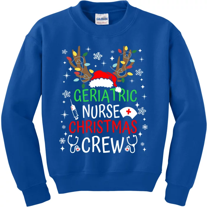 Geriatric Nurse Crew Reindeer Christmas Nursing Squad Group Great Gift Kids Sweatshirt