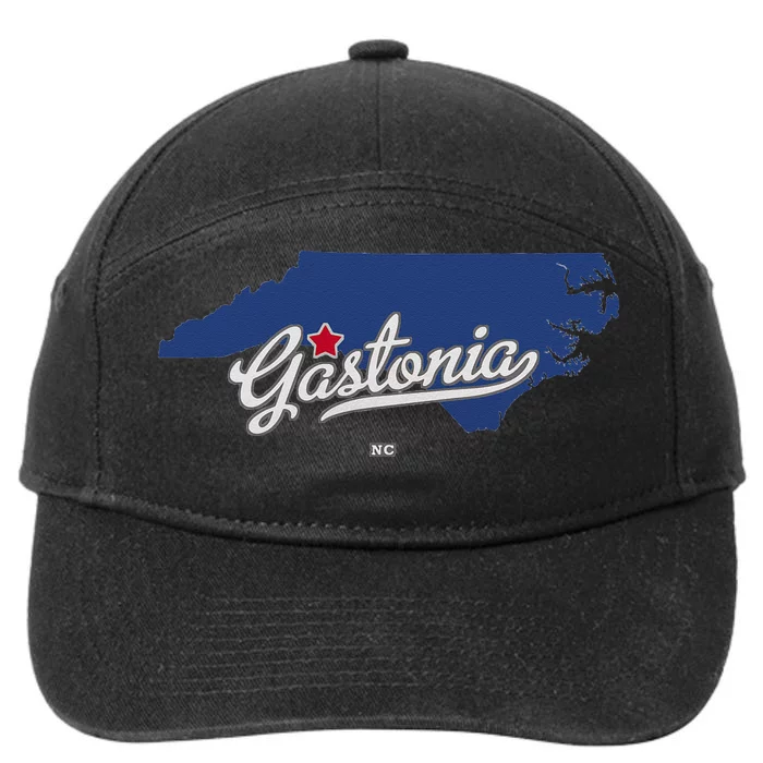 Gastonia North Carolina NC Map 7-Panel Snapback Hat