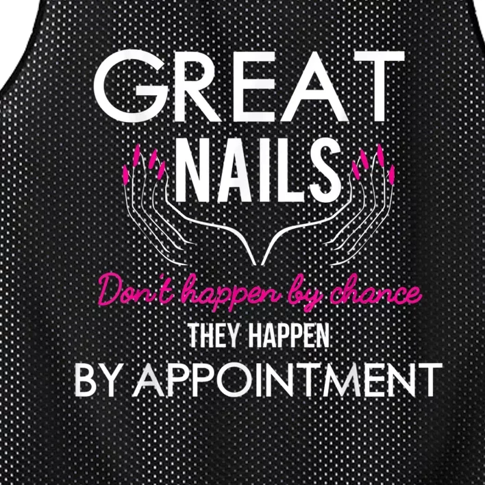 Great Nail Don't Happen By Chance Funny Nail Tech Women Mesh Reversible Basketball Jersey Tank