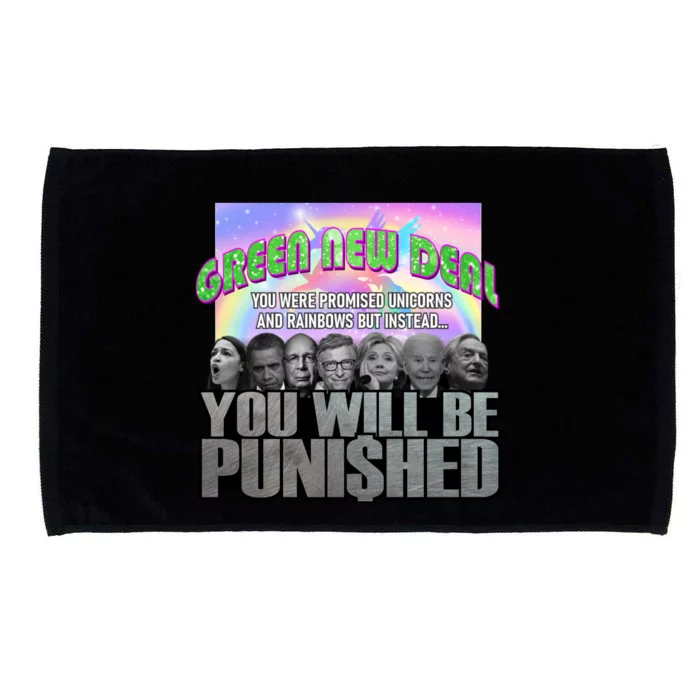 Green New Deal You Were Promised Unicorns And Rainbows Microfiber Hand Towel