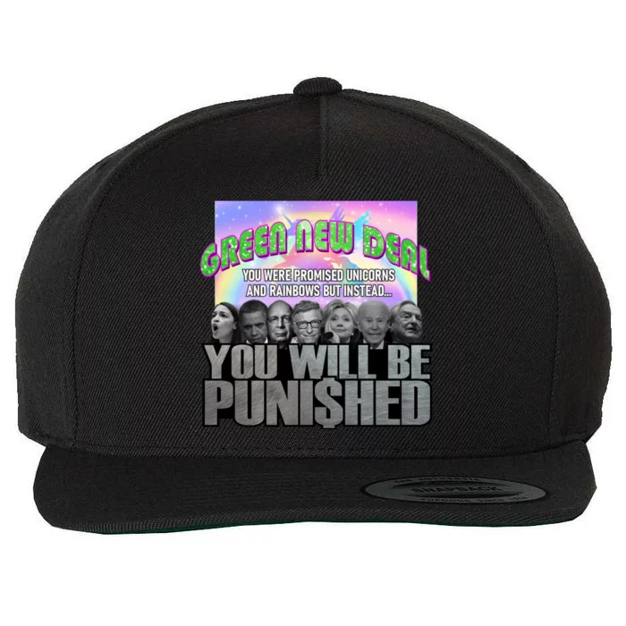 Green New Deal You Were Promised Unicorns And Rainbows Wool Snapback Cap