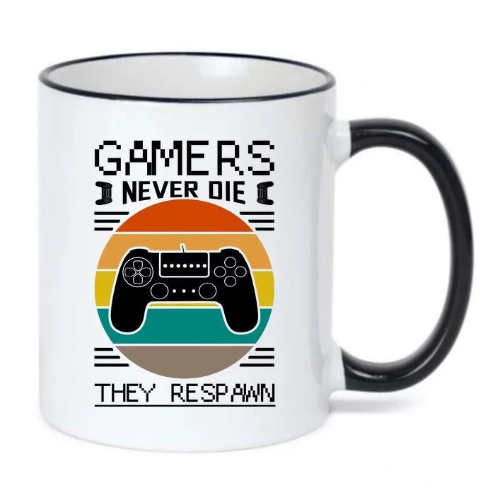 Gamers Never Die They Respawn Black Color Changing Mug