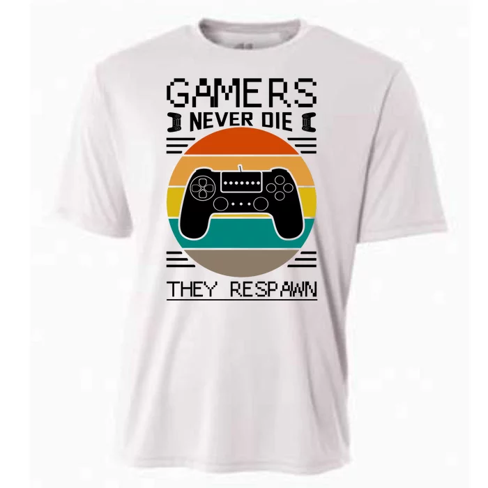 Gamers Never Die They Respawn Cooling Performance Crew T-Shirt