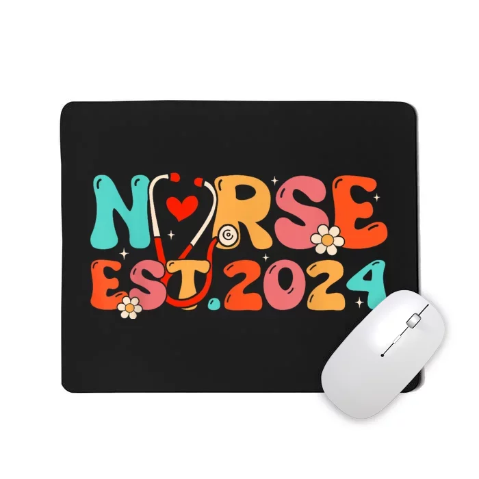 Groovy Nurse Est 2024 Rn Nursing School Graduation 2024 Mousepad