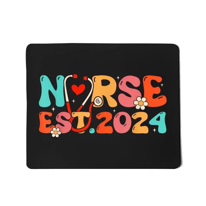 Groovy Nurse Est 2024 Rn Nursing School Graduation 2024 Mousepad