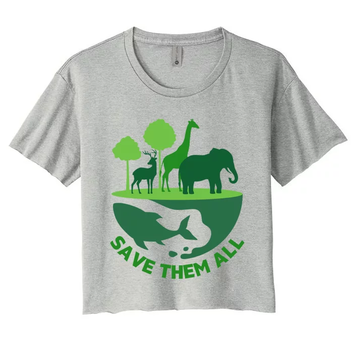 Global National Endangered Species Day Protect The Wildlife Funny Gift Women's Crop Top Tee