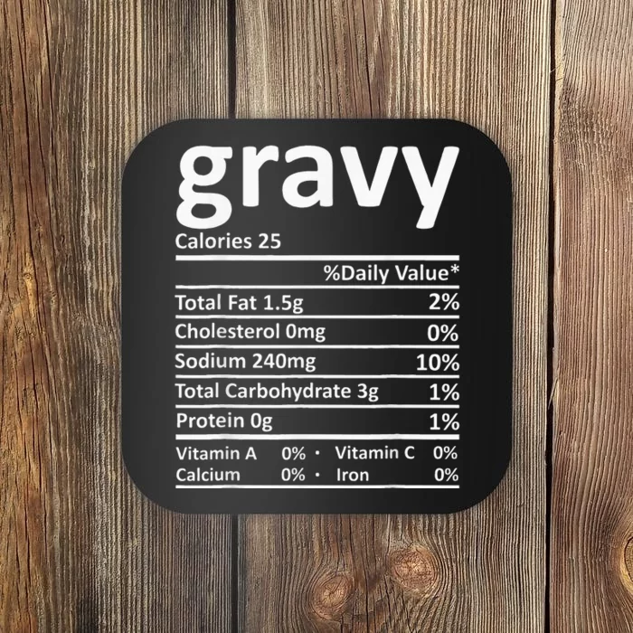 Gravy Nutrition Facts Thanksgiving Christmas Food Coaster