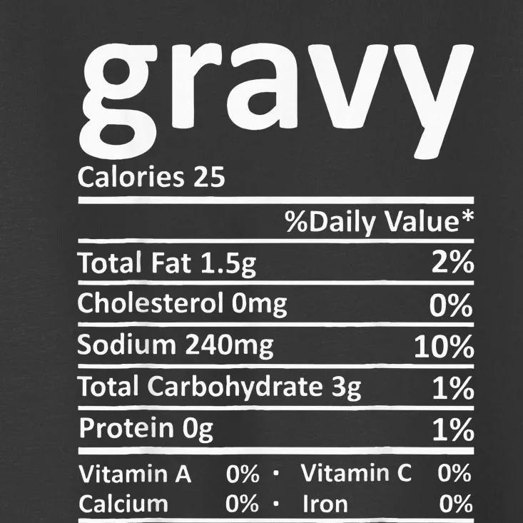 Gravy Nutrition Facts Thanksgiving Christmas Food Toddler T-Shirt