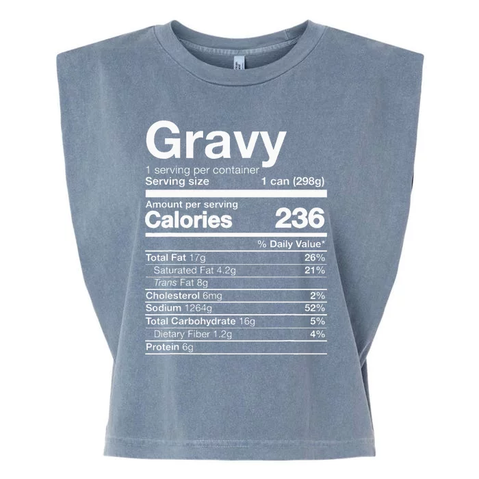 Gravy Nutrition Funny Thanksgiving Food Garment-Dyed Women's Muscle Tee