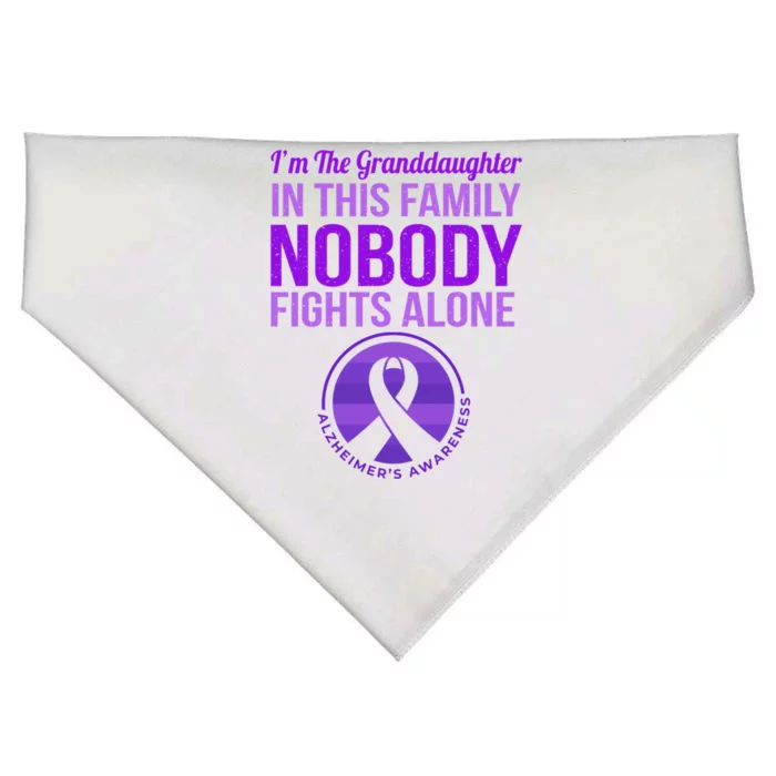 Granddaughter Nobody Fights Alone Alzheimers Awareness Gift USA-Made Doggie Bandana