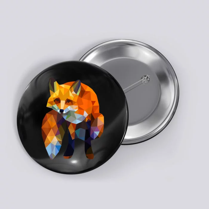 Geometric Nature Fox Cool Cute Graphic Art Button