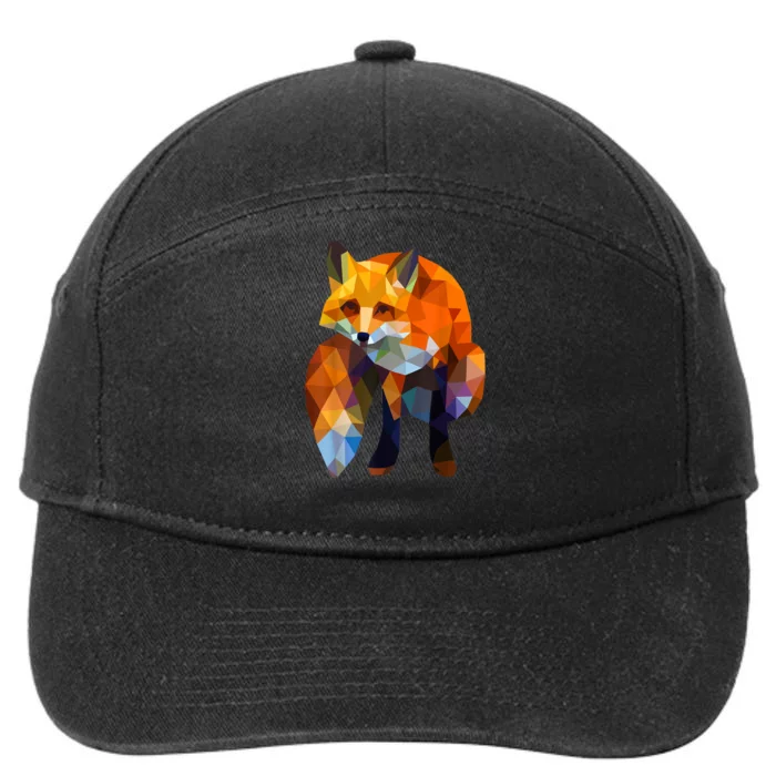 Geometric Nature Fox Cool Cute Graphic Art 7-Panel Snapback Hat