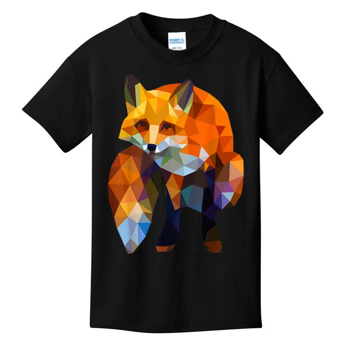 Geometric Nature Fox Cool Cute Graphic Art Kids T-Shirt