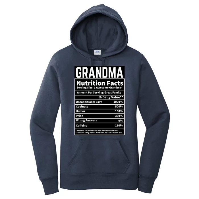 Grandma Nutrition Facts Women's Pullover Hoodie