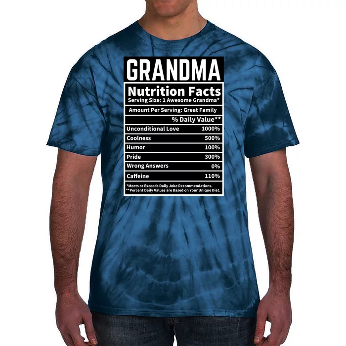 Grandma Nutrition Facts Tie-Dye T-Shirt