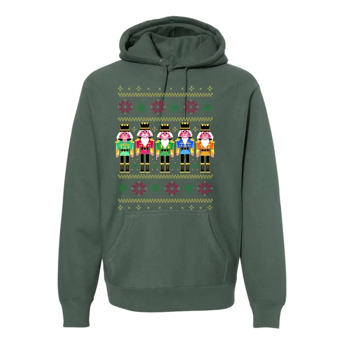 Golden Nutcracker Funny Jolly & Merry Ugly Christmas Premium Hoodie